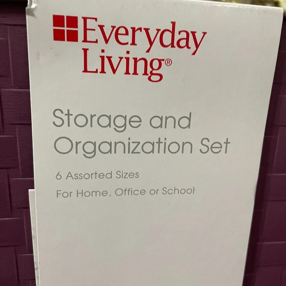 Everyday Living Storage Organization Set Assorted Size Office School Bins Basket
